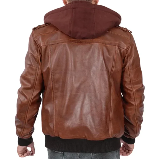 Mens Brown Edinburgh Leather Jacket - Image 3