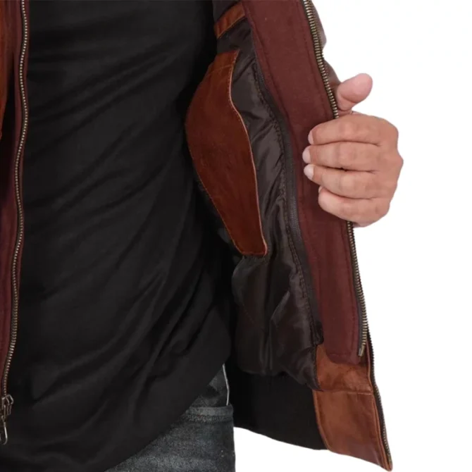 Mens Brown Edinburgh Leather Jacket - Image 2