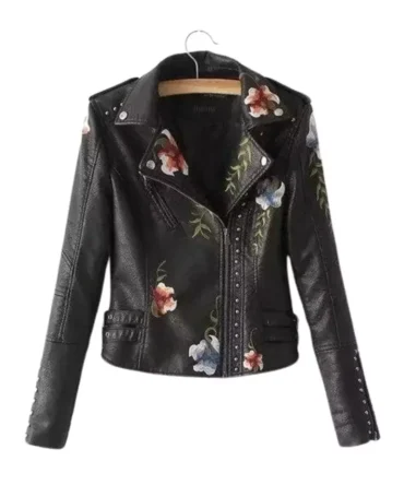 Women’s Floral Leather Jacket